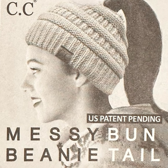 C.C. Exclusives Girlie Girl Originals Messy Bun Beanie for ladies in Dark Denim - Picture 3 of 5